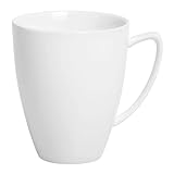 AMBITION Weiße Kaffeetasse 400 ml Monaco Porzellanbecher mit Griff für Kaffee Tee Cappuccino Spülmaschine & Mikrowelle