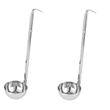OFFSCH 2st Löffel Mit Haken Großer Löffel Edelstahl Suppenkelle Schöpflöffel Schöpfkelle Mit Hakengriff Saucenkelle Suppenportionierer Für Die Küche Sieb Kochkelle Silver Rostfreier Stahl