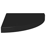 Generisch Kangmusi Eck-Schweberegal Schwarz 35x35x3,8 cm MDF, Schwarz 323919