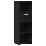 Eleganz Highboard Schwarz 40x42,5x124 cm | Wohnzimmermöbel-Set aus Holzwerkstoff | Modern & Platzsparend | Ideal für kleine Wohnungen | Stauraum-Lösung für Ihr Wohnzimmer
