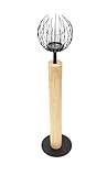 SIDCO Windlichtsäule Kerzenhalter XL Holz & Metall Kerzenleuchter Gartendeko rustikal