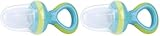 Nuby ID5397AQUA Fruchtsauger Nibbler mit Schutzkappe, Blau (Packung mit 2)