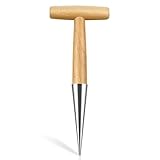 Milifox Blumenzwiebelpflanzer,Pflanzholz Blumenzwiebeln mit T-Griff,Pflanzhilfe für Blumenzwiebeln,Zwiebelpflanzer Garten für Gemüse,Blumen und Tulpenzwiebeln