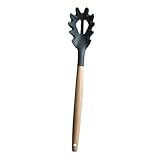 GREENADSCAPE Silikon Spaghettilöffel Mit Holzgriff Hitzebeständiger Nudellöffel Für Zu Hause Ideal Zum Servieren Von Pasta Und Anderen Nudelgerichten Spülmaschinenfest Ergonomisches Design
