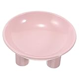 Parliky Erhöhter Katzennapf mit stabilem Stand Breiter Flacher Futternapf für Katzen und kleine Hunde rutschfest Pflegeleicht Schont Katzenhals und erleichtert Fütterung Pinkes Design