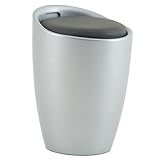 IDIMEX Sitzhocker Arbeitshocker Badhocker Badschemel Stauraumhocker mit Stauraum und Sitzkissen in grau