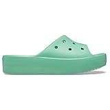 Crocs Klassische Damen-Slide | Plateau-Sandalen, Jadestein, 40 EU