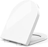 STOREMIC Toilettendeckel, WC Sitz mit Absenkautomatik, Klodeckel D-Form mit Quick Release Funktion für einfache Montage & Reinigung, Antibakteriell Klobrille aus Duroplast, Verstellbaren Scharnieren