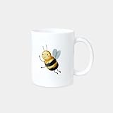 Odernichtoderdoch Tasse Fliegende Biene - Becher für Kinder mit Illustrationen, Tiermotiv im kindgerechten Design, Geschenk, 330 ml