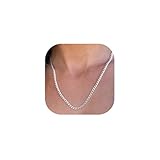 DORANA Kette Silber 925 Damen Ketten Halskette für Damen Ausbleichsicher Kubanische für Frauen Silver Chains Women Silberkette Halskette Schmuck 20Inch