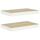 Generisch Kangmusi Schweberegale 2 STK. Eichen- und 50x23x3,8 cm MDF, 326574