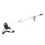 PUDLOR Edelstahl Grillspieß, 80cm Grillspieß mit Edelstahl Motor 220-240V Rotisserie Drehspiess BBQ Grilldrehspieße Rotisserie Grill für Gasgrills Holzkohlegrills Und Elektrogrills