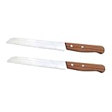 VERDANVERSE 2 Stück Brotmesser Mit Langem Griff Sauerteigbrotschneider Japanisches Messer Sauerteigmesser Zum Schneiden Manueller Brotschneider Langes Brotmesser Französisches Brotmesser Holz