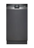 Siemens SR53ES24KE, iQ300 Smarter Geschirrspüler Teilintegriert, 45 cm breit, Besteckkorb, automatische Türöffnung am Programmende, angenehm leise mit iQdrive-Motor, aquaStop, varioSpeed, Home Connect