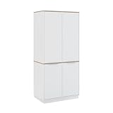 Vicco Aktenschrank Betti, Büroschrank, Weiß/Sonoma, 82 x 179 cm mit 6 Regale
