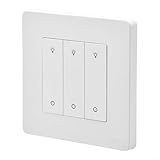 Intelligenter Dimmschalter für ZigBee, kompatibel mit 1–3 Gruppen von Lichtsteuerung, kabellos, dimmbar, geeignet für Smart-App-Fernbedienung, Stimme (3-Gang-Weiß)