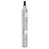 250W 220V Tauchpumpe 3-Zoll Tiefbrunnenpumpe mit 20m Kabel und Leistungsstarke Submersible Wasserpumpe für Garten Haus Brunnen Teich Pool Wasserförderung Gartenbewässerung Entwässerung Hauswasserwerk