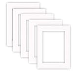 nielsen Conservation Passepartout Karton 1,5 mm | 5er Set | Außenformat 30x40 cm für Bildformat 20,5x29,5 cm (DIN A4) | Reinweiß (hellweiß) | glatte Oberfläche