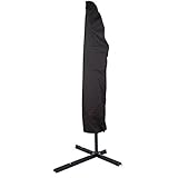 Opatiny 210D Wasserdichte Sonnenschirm-Abdeckung für Sonnenschirme im Bananen- und Römischen Stil, 205 cm, 265 cm, 280 cm, mit Kordelzug und Reißverschluss, Schwarz