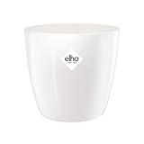 elho Brussels Diamond Rund 22 - Blumentopf für Innen - 100% recyceltem Plastik - Ø 22.4 x H 20.1 cm - Weiß/Weiss