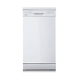 Midea SF 3.45NW wi Geschirrspüler 45cm Spülmaschine mit WIFI/Geschirrspüler Freistehend & Unterbau / 9 MGD / 49 db / 5 Programme / 70 kWh/100 Zyklen -weiß Energieklasse E