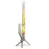 GARDENFLARE Feuerrohr Klassik – Edelstahl Feuersäule und Pelletfackel für Tolles Ambiente-Feuer – Elegante Terrassenheizer und Gartenkamin Alternative für Deine Terrasse und Garten (Silber)