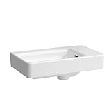 Laufen PRO S Handwaschbecken, Becken links, ohne Hahnloch, mit Überlauf, 480x280mm, H815954, Farbe: Weiß mit LCC Active