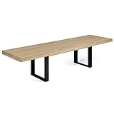 IDMarket Phoenix Esstisch, ausziehbar, rechteckig, 6-12 Personen, Holz und Schwarz, 200-300 cm