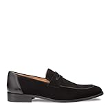 Mezlan - Galeno Suede - Eleganter Penny-Loafer für Herren aus weichem Wildleder, Schwarz, Schwarz, 45 EU