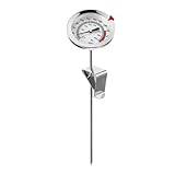 MoSundi Küchen-Ölthermometer mit Ständer zum Kochen, Grillen und Braten, Edelstahl-Sonde, Temperaturbereich 10-287.8 °C, 23/30/40 cm Sondenlängen