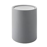 YAYODS Schwingdeckeleimer Bad 8L - Mülleimer Bad Grau - 26x22x16.5cm Abfalleimer mit Deckel - BPA-frei Kosmetikeimer Schwingdeckel - Plastik Abfallbehälter fürs Bad,Badezimmer, Küche, Büro