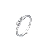 Epinki Diamantring Weißgold 14K, Unendlichkeit Hochzeitsring mit Labor Erstellt Diamant, Ring Au585 Gold Echt Goldschmuck, Gr.62 (19.7)