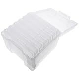 Gatuida Foto Aufbewahrungsbox Satz Kunststoff Transparent mit Trennwänden Organizer für Grußkarten Postkarten und Bastelbedarf Stapelbar 5X7 Zoll