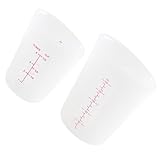 FUNNETOYU 2 Stück Teiliges Silikon Messbecher mit Doppelter Halbtransparente Küchen Messbecher für Flüssigkeiten Wie Milch Saft Backen und Kochen Leicht Ablesbar und Wiederverwendbar