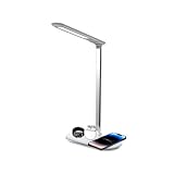 Générique Leselampe für Tisch – kabellose Ladeständer, Schreibtischlampe, verstellbare Beleuchtung zum Lesen, Schutz der Augen, USB-Ladegerät für Büro zu Hause