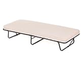 FANTASK Gästebett klappbar, 190 x 80 cm, Tragbares Einzelbett mit Matratze, Klappbett mit Memory-Schaum & Metallgestell, Reisebett bis 170kg für Camping & Gästezimmer (Beige)