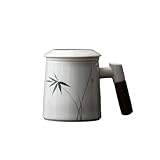 Mozhu Porzellanbecher, handbemalt, 380 ml, Weiß