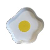 Flache Teller mit fünf Ecken, Teller in Eiform, flacher Teller aus Keramik, unregelmäßig, tiefer Teller für Zuhause, Frühstücksteller, Dessertteller, Servierteller