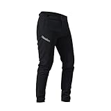 VEXALON Mountainbike-Hose für Kinder, Jungen, Jugendliche, Radfahren, Reiten, BMX-Hose, schnelltrocknend, leicht, atmungsaktiv, MTB-Hose, Schwarz, 12 Jahre