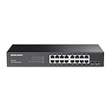 Mercusys MS116GS 16-Port Gigabit Switch, Unmanaged Netzwerk-Switch, für Desktop oder zur Montage im Rack, 294 x 140 x 44 mm