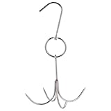 NUOBESTY Robuster Edelstahl Grillhaken Vierzackiger Fleischaufbewahrungshaken für Geflügel und Rindfleisch zum Lufttrocknen und Grillen