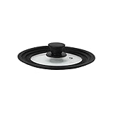 Steuber Universal Glasdeckel für Töpfe und Pfannen mit Ø 16/18/20 cm, Universaldeckel mit Auslassventil und Silikonrand