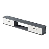bingomiynhg Schwebender TV-Ständer, an der Wand montiertes TV-Regal, Entertainment-Center, Medienkonsole, TV-Schrank, Lagerregale, Set-Top-Box-Regal, 39,3/47,2/55,1 Zoll/B/100 cm, Hergestellt