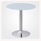 Moderner runder Glas-Esstisch – 60 cm Chrom-Basis, eleganter Küchen-Bistrotisch für 2–4 Sitze, stilvoller runder Frühstückstisch, weiße Platte, perfekt für moderne Räume.