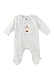 Sterntaler Schlafanzug Edda - Baby und Kleinkind Jumpsuit aus Jersey - Einteiler Wickeloptik, seitlich geknöpft - Pyjama mit Füßen - Unisex Bekleidung mit Stickerei Ente Edda - Ecru,Größe 56