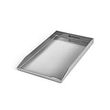 BURNHARD Plancha Grillplatte Edelstahl für Gasgrill Fred Serie, spülmaschinenfest - 41,5 x 23,5 x 3,5 cm