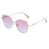 VueDeCerf Quadratische Sonnenbrille/Polarisiert/Metall-Sonnenbrille/Unisex/Trendy/Elegant/Modeaccessoires/Luxus/Retro (10, G3-Roségold mit rosa und blauen Verlaufsgläsern)