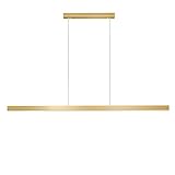 HJYBFA Pendelleuchte 100cm, Langes goldenes Band, lineare Pendelleuchte aus Metall mit Lampenschirm aus Acryl, Moderne LED Pendelleuchte 40W, minimalistischer dekorativer Kronleuchter für Kücheninsel