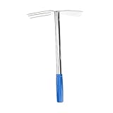HEMOTON Hacke Aus Edelstahl Gartenhacken Schaufel Graben Gartenarbeit Lockerung Pflegen Pflügende Hacken Landschaftsbau Hacken Handbagger Werkzeug Garten Handbagger Gummi Silber