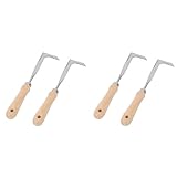 HANABASS 4-Teiliges Gerät Gartenmäher Rasenspaziergang Mit Seiten- Für Entferner Rostfreie Werkzeuge Werkzeug Gras Manueller Handgriff Holzterrasse Fugensichel Unkraut Pflaster